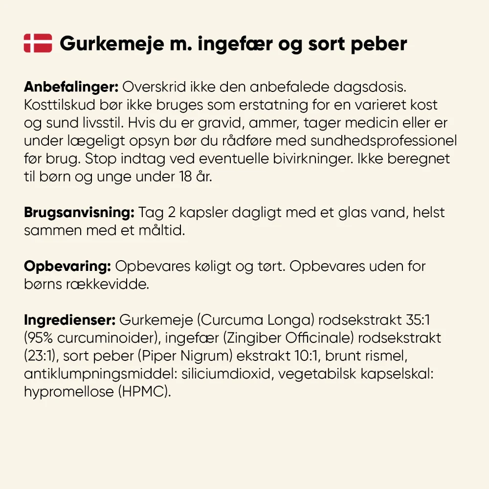 Gurkemeje m. ingefær og sort peber 3200mg - Image 4